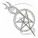 satanic symbol tattoo design idea