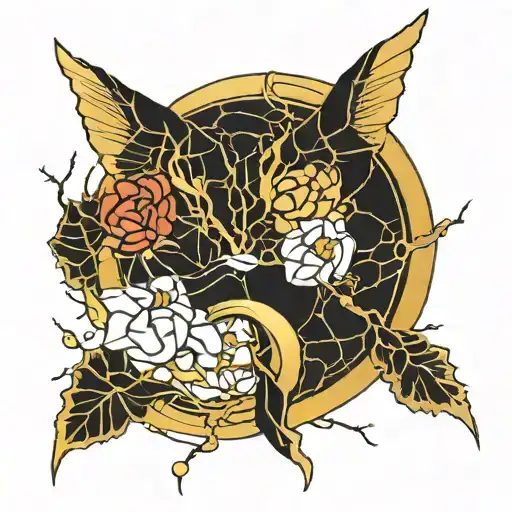 kintsugi style filled tattoo design idea