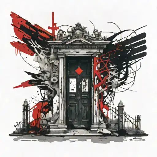 gateway to heaven gates tattoo design idea