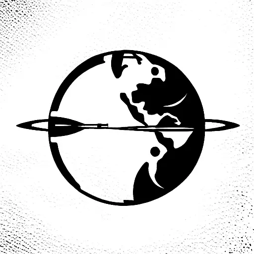 traveler airplane window music nature hiker globe  tattoo design idea