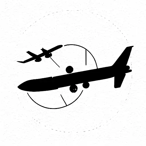 traveler airplane window music globe  tattoo design idea