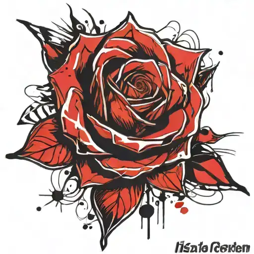 rose with name Isla tattoo design idea