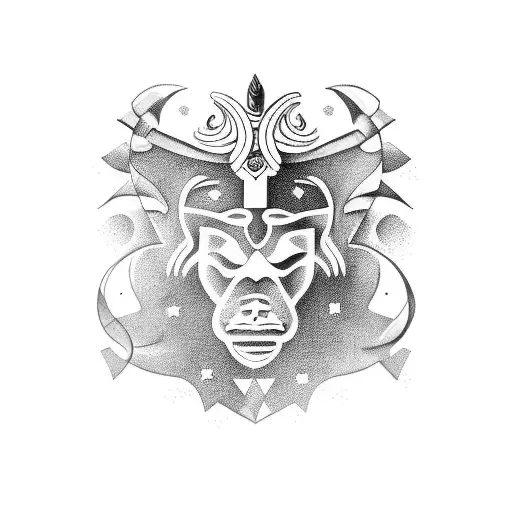 combine zodiac leo and aquarius tattoo design idea