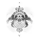 aquarius and leo tattoo design idea