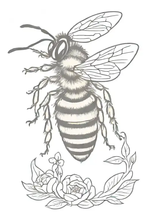 crown honeybee   tattoo design idea