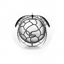 A cricket ball with wings symbolizing travel and freedom tattoo design idea