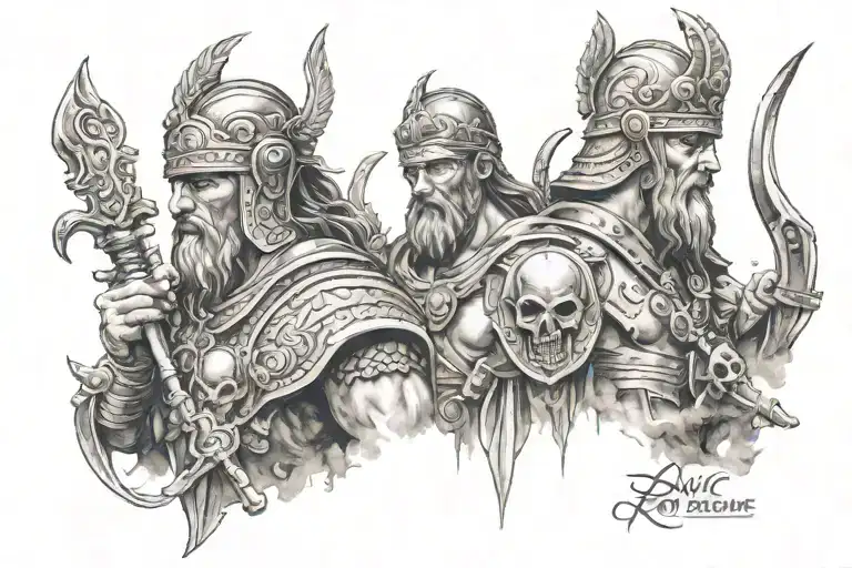 Slavic gods of Rome tattoo design idea