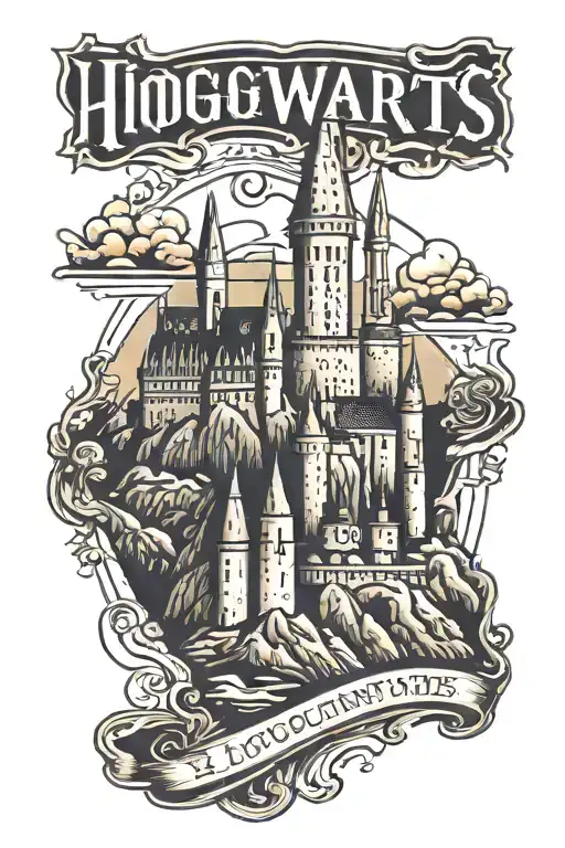 HOGWARTS castle tattoo design idea