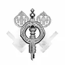 tiara and lock and key tattoo design idea