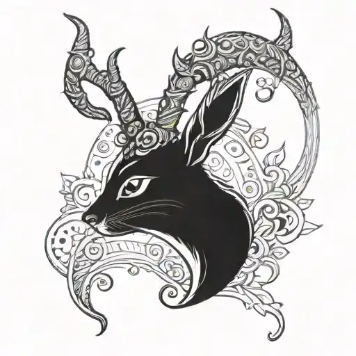 ratatoskr with horns tattoo design idea