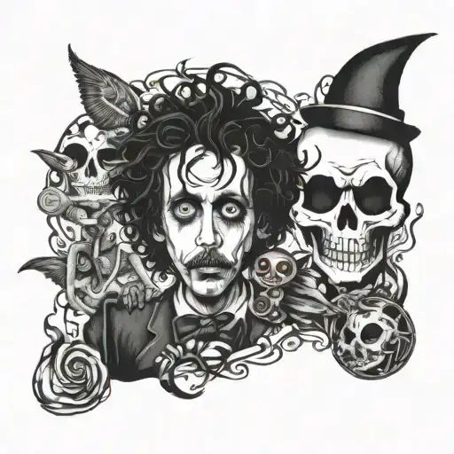 Tim Burton movies tattoo design idea