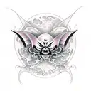 scary looking creepy, evil , demon type butterfly  tattoo design idea