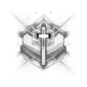 three bands, two thin bands with thick dark band in the middle. Put cross in the thick middle band tattoo design idea