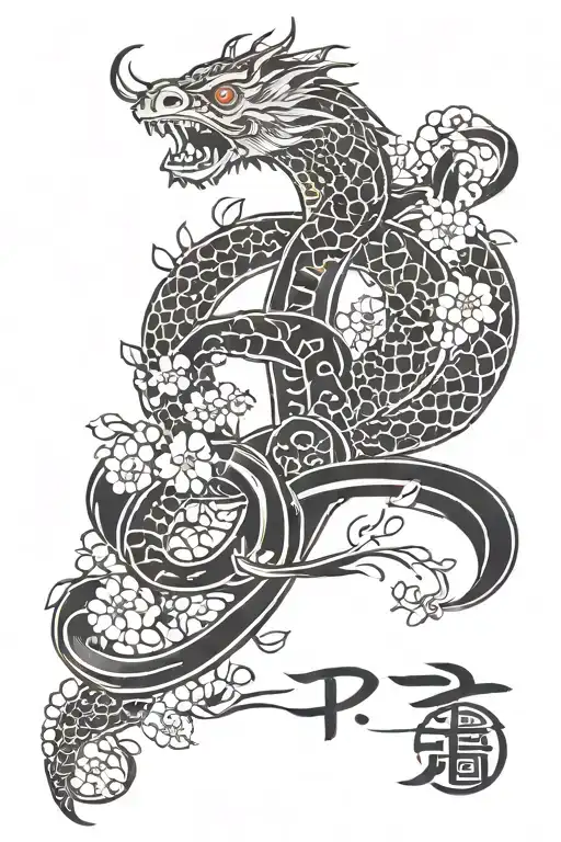 letter  P and S tattoo design idea