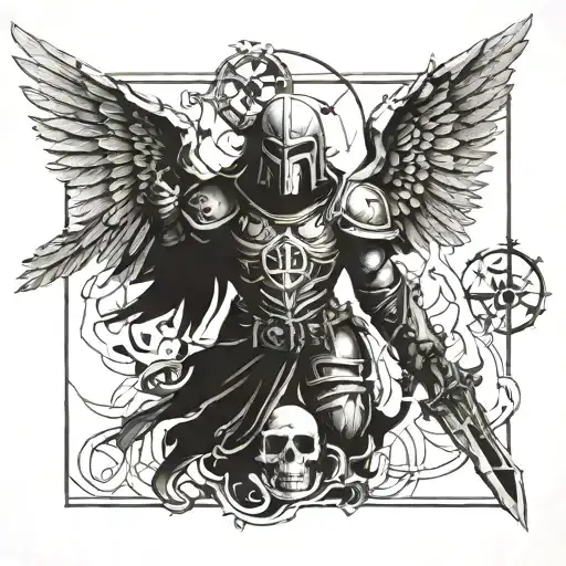 warhammer 40K dark angel tattoo design idea