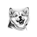 samurai corgi tattoo design idea