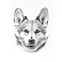 samurai corgi tattoo design idea