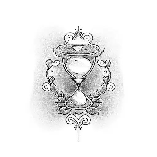 A blackwork tattoo of an hourglass symbolizing the fleeting nature of time and the importance of making the most of it tattoo design idea