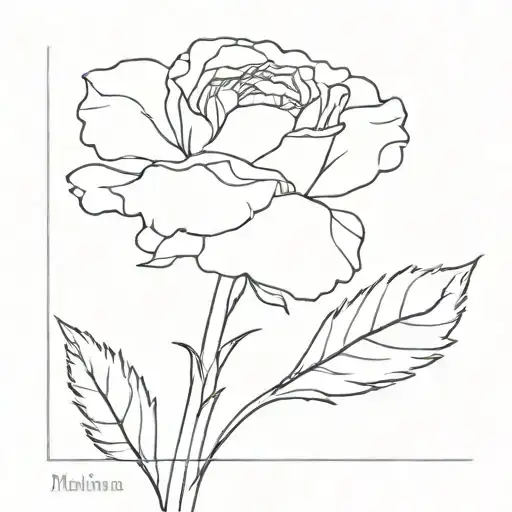 Carnation with the name Marilyn in the stem  tattoo design idea