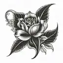 fleur-de-lis, a tulip and a rose tattoo design idea