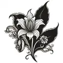 fleur-de-lis, a tulip and a rose tattoo design idea