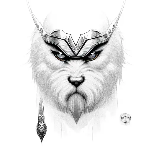 small Odin with hood over his head coving his one eye  tattoo design idea