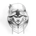 small Odin with hood over his head coving his one eye  tattoo design idea