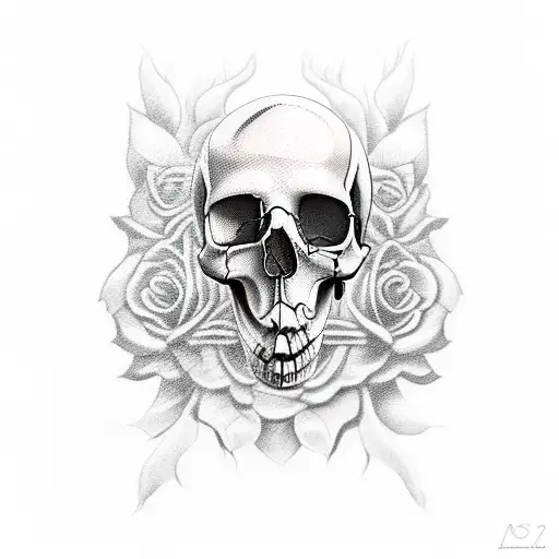 half female half skull tattoo design idea