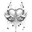 Create a striking BDSM-inspired tattoo design situated in the bikini area below the navel. The tattoo should feature int tattoo design idea