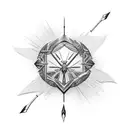 Create a striking BDSM-inspired tattoo design situated in the bikini area below the navel. The tattoo should feature int tattoo design idea