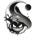 nightmare before Christmas Moon and game if thrones  tattoo design idea