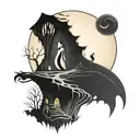 nightmare before Christmas Moon and game if thrones  tattoo design idea