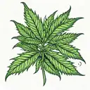 sativa type cannabis leaf tattoo design idea