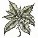 sativa type cannabis leaf tattoo design idea