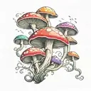 lsd acid trip magic mushrooms tattoo design idea