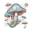 lsd acid trip magic mushrooms tattoo design idea