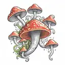 lsd acid trip magic mushrooms tattoo design idea