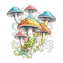 lsd acid trip magic mushrooms tattoo design idea