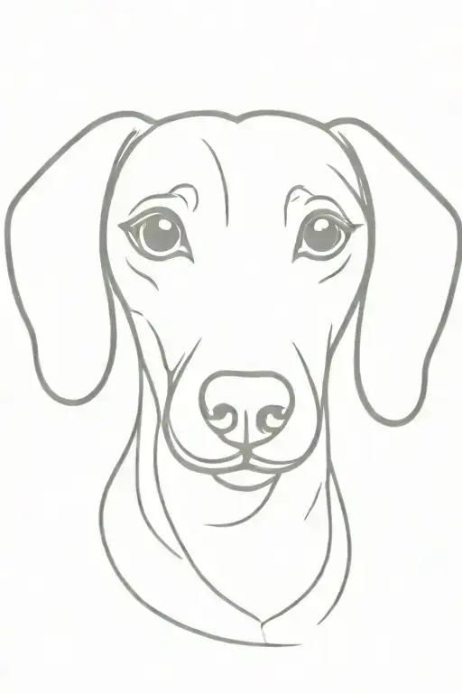 Dachshund face tattoo design idea