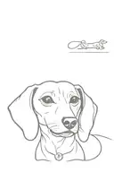Dachshund face tattoo design idea