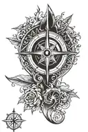 runic compass tattoo design idea