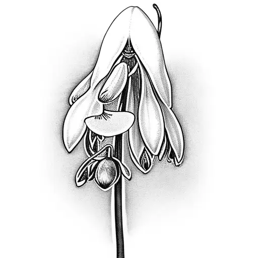 snowdrop flower  tattoo design idea