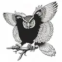 owl flying tattoo design idea