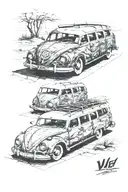 vw station wagon 1968 dc tattoo design idea