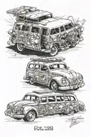vw station wagon 1968 dc tattoo design idea