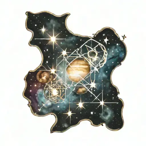 Jupiter & Sagittarius constellation stars representing tattoo design idea