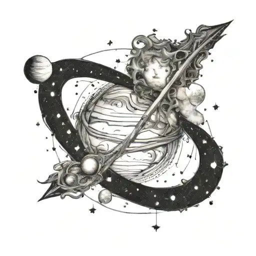 Jupiter & Constellation Sagittarius constellation tattoo design idea