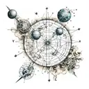 Jupiter & Sagittarius constellation map tattoo design idea