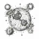 Jupiter & Sagittarius constellation map tattoo design idea