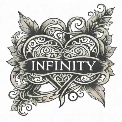 infinity heart with the names faith and kelly on it tattoo design idea